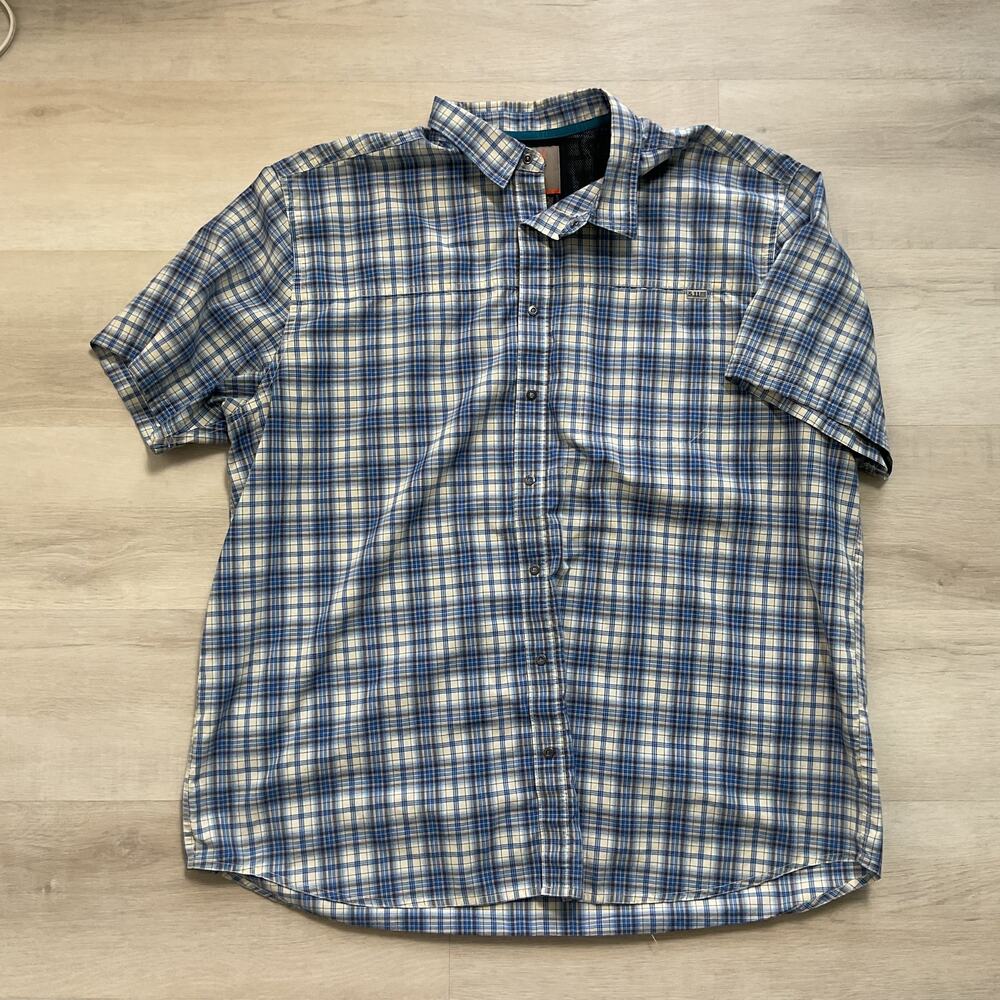 511 Tactical Collared button Down Plaid Shirt Short Sleeve Mens 2XL